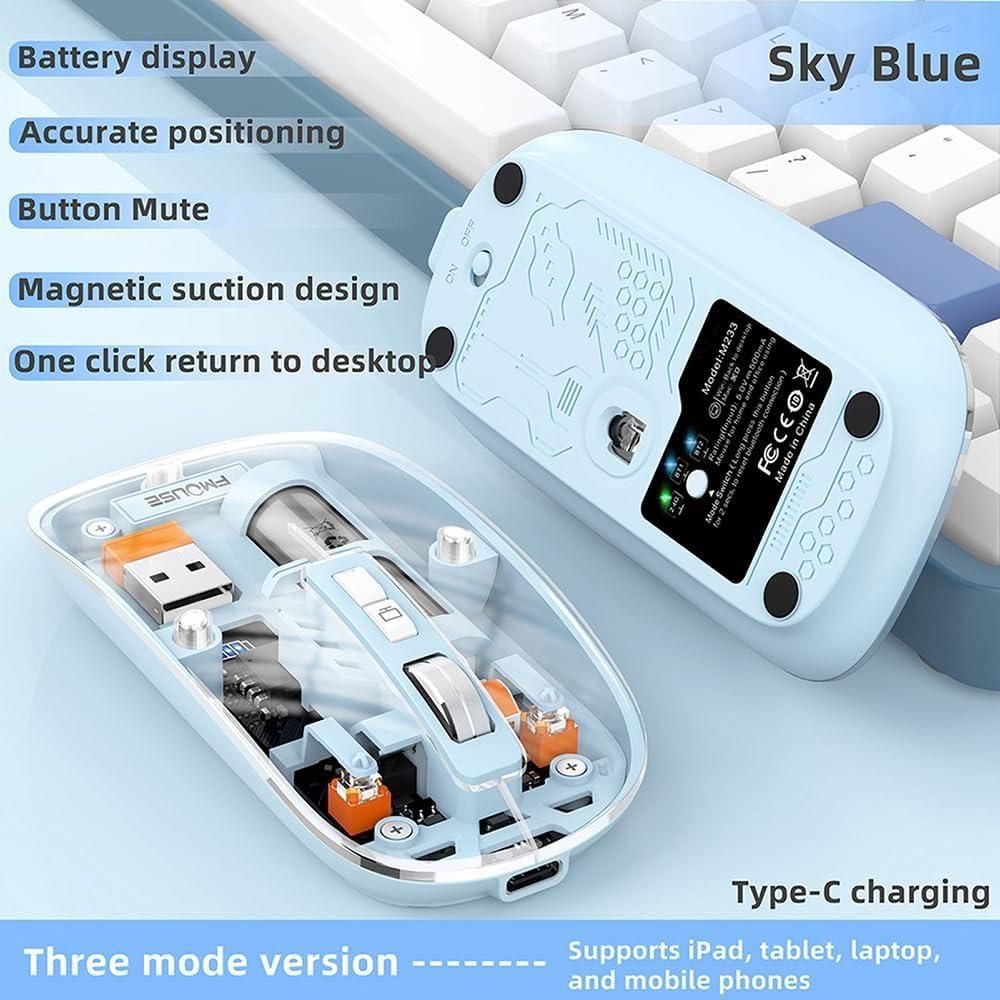 Rechargeable Transparent Magnetic Wireless Mouse