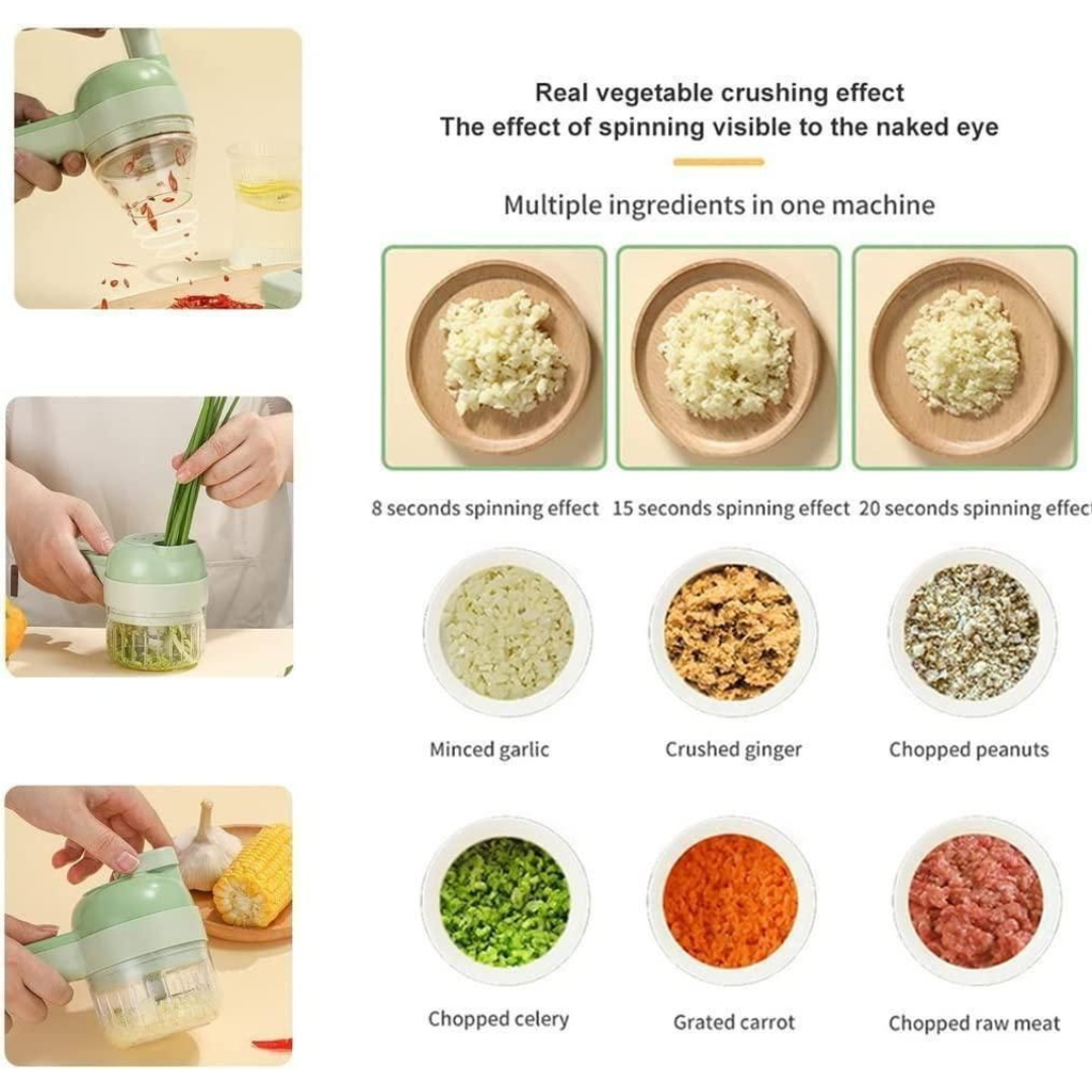 4 in 1 Portable Electric Vegetable Cutter Set