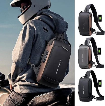 Premium Crossbody Sling Bag for Men & Women – With USB Charging & Pin Lock