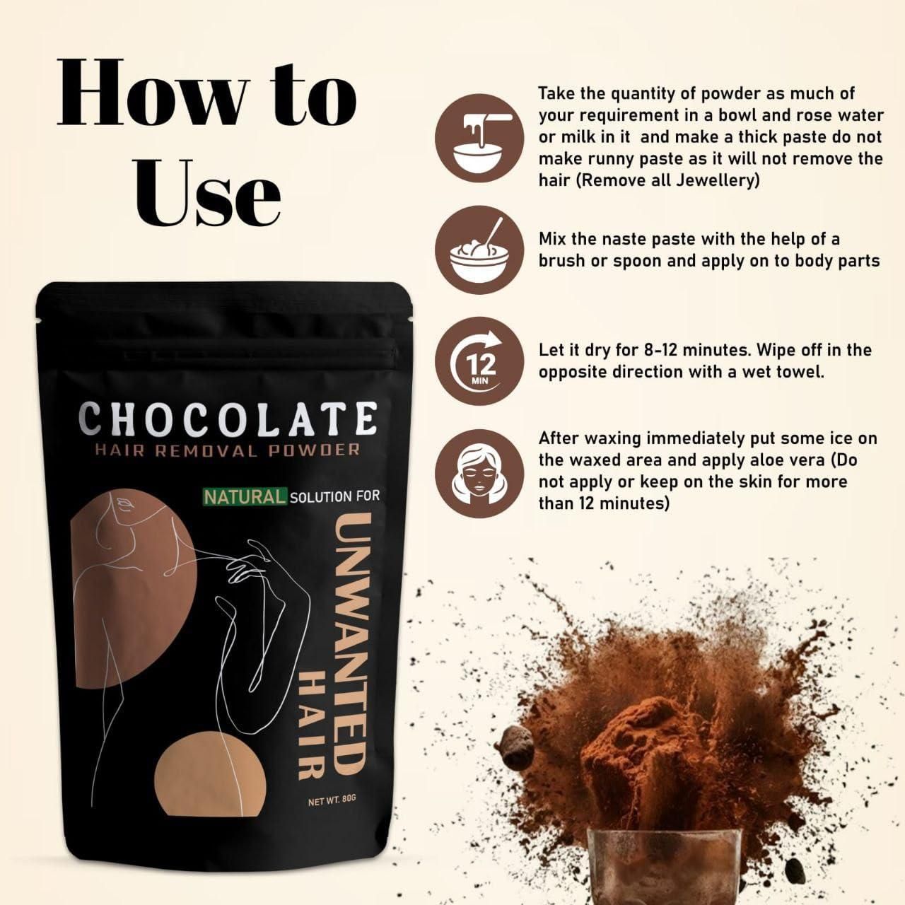 Chocolate Wax Powder for Hair Removal 80g (25 times )