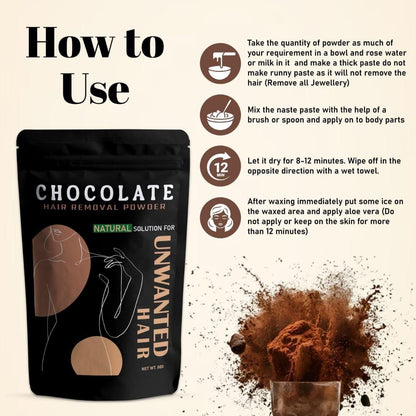 Chocolate Wax Powder for Hair Removal 80g (25 times )
