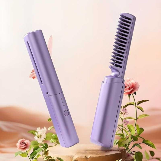 3D Portable Mini Hair Straightener | Cordless Rechargeable Hot Comb for Fast & Easy Styling | ⚡ Prepaid Offer: Only ₹539! + Free Delivery 🚚