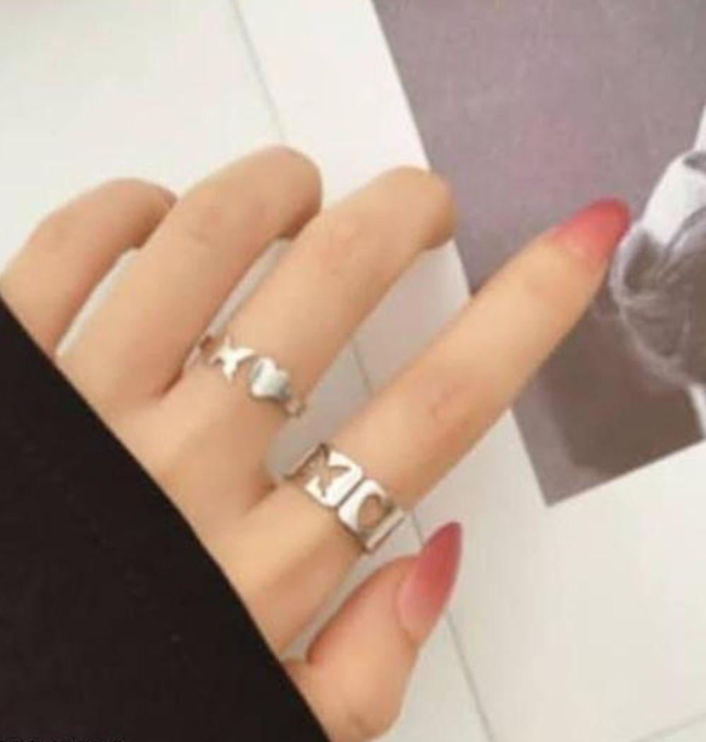 Heart Butterfly Couple Ring