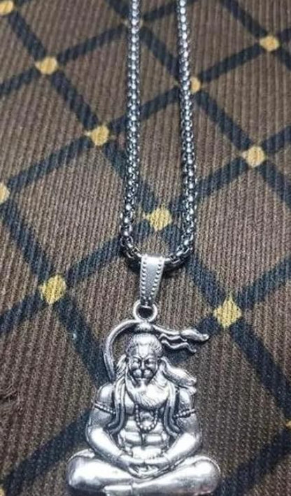 Pawanputra Hanuman Ji Silver Pendant and Necklace for Men and Women