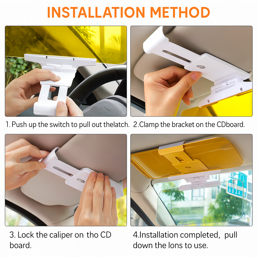 Car Anti-Glare Sun Visor – Day & Night HD Driving Shield