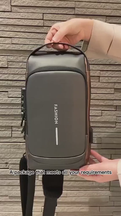 Premium Crossbody Sling Bag for Men & Women – With USB Charging & Pin Lock